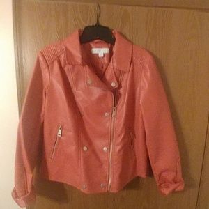 Coral moto jacket
